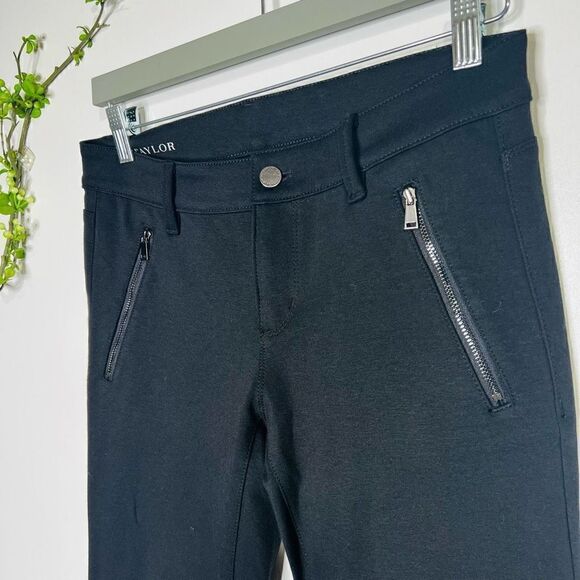 Ann Taylor Women's Black Ankle Zip Moto Skinny Pants Size 6 - Picture 4 of 9